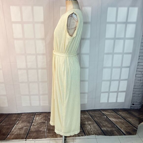 Joseph Ribkoff cream knit tie waist midi dress size 14 - Picture 6 of 9